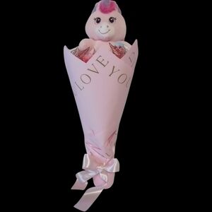 21" Pink Unicorn Plush Soap Rose  Bouquet